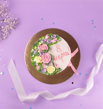 Торт на 8 марта Поляна цветов - фото 60625 Торт на 8 марта Поляна цветов - фото 60625