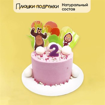 Торт подарочный Маша и медведь в сердечках - фото 73779