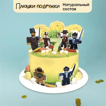 Торт подарочный Роблокс жёлтый - фото 73838