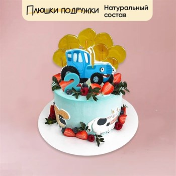 Торт подарочный Синий трактор на ягодной лужайке - фото 73842