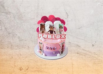 Торт подарочный Роблокс розовый - фото 7396