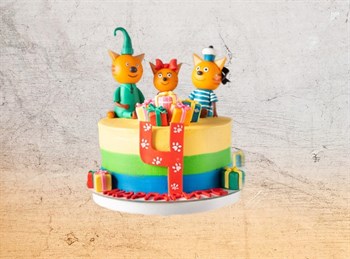 Торт Подарочный Три кота с 3д фигурками - фото 7431