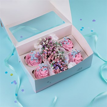 Капкейки с цветами (малина, гипсофила) - фото 78225