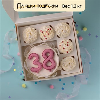 Бенто-торт и капкейки с шарами из мастики  "Маленькие тайны" - фото 79255
