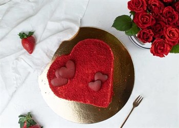 Торт подарочный Красный бархат сердце - фото 7978