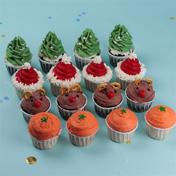 Набор новогодних капкейков 16 шт - фото 86858