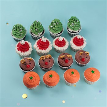 Набор новогодних капкейков 16 шт - фото 86859