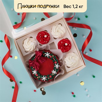 Бенто-торт и капкейки Рождественский Бант - фото 86868