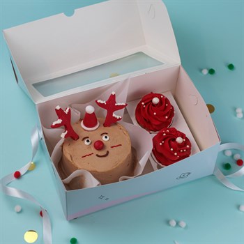 Бенто-торт мини и капкейки "Новогодний олень" - фото 86915