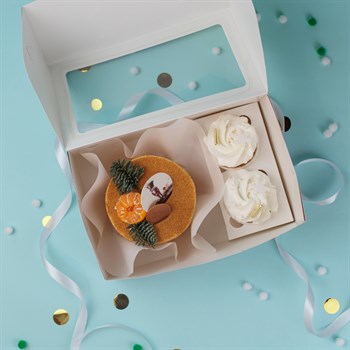 Бенто-торт мини и капкейки "Медовик" - фото 86918