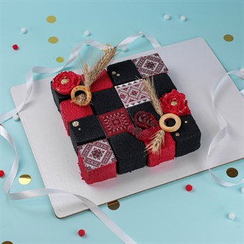 Торт-кубики в русском стиле "Палитра Узоров" - фото 86987