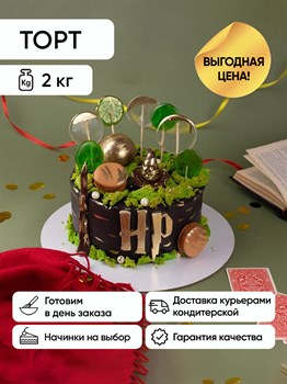 Торт подарочный Гарри поттер зеленый 2 кг - фото 87055