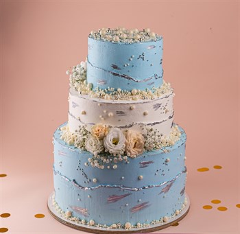 свадебный торт синий