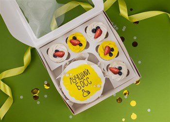 Бенто-торт с капкейками Лучший босс - фото 95558