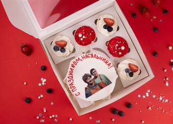 Бенто-торт с капкейками  С Праздником, насяльника! - фото 95656