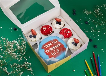 Бенто-торт с капкейками Укротительнице ЕГЭ - фото 95667