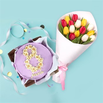 Бенто-торт+ Букет 8 марта - фото 97608